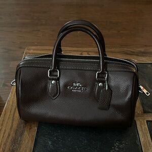 Coach Women's Dark Brown Leather Toiletry Bag